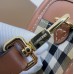 Lushentic Rep Mini Pocket Tote Bag Check Canvas Topstitched Leather Briar Brown