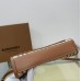 Lushentic Rep Mini Pocket Tote Bag Check Canvas Topstitched Leather Briar Brown