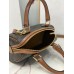 Lushentic Replica SMALL BOSTON BAG IN TRIOMPHE CANVAS AND CALFSKIN TAN DESIGNER HANDBAG