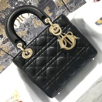 Lushentic Bag SMALL LADY DIOR MY ABCDIOR BAG 20CM 4 Colors Cannage Lambskin Handbag with 4 Badges