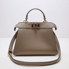 Lushentic Rep Peekaboo ISeeU Small Dove Gray Leather Tote Bag