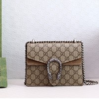 Lushentic Replica Dionysus GG Supreme Mini 20cm Bag Beige Ebony GG Supreme Canvas Taupe Suede Trim Antique Silver-toned Hardware