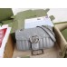 Lushentic Replica Silver Marmont Mini Sling Flap Bag Matelassé in 446744 22cm GG Chain Shoulder Bag