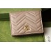 Lushentic Replica GG Marmont Card Case Wallet Matelassé Chevron Leather 466492