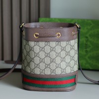 Lushentic Rep Ophidia Mini GG Bucket Bag Beige Ebony Canvas