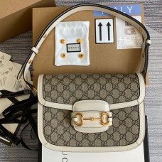 Lushentic Rep Horsebit 1955 Shoulder Bag 602204 Beige/Ebony GG Supreme Canvas