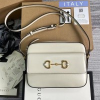 Lushentic Rep GG Small Horsebit 1955 Shoulder Bag in White