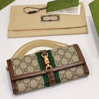 1:1 Top Grade Rep Jackie 1961 Chain Wallet Beige Ebony GG Supreme Canvas Shoulder Crossbody Mini Bag