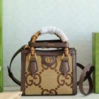 Lushentic Rep Diana Jumbo GG Mini Tote Bag in Camel and Ebony