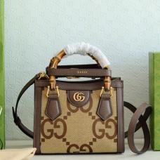 Lushentic Rep Diana Jumbo GG Mini Tote Bag in Camel and Ebony