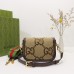 Lushentic Rep Horsebit 1955 Jumbo GG Mini Bag in Camel and Ebony