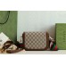 Lushentic Rep Horsebit 1955 658574 Mini Cross-body Bag ‎Beige Ebony GG Monogram Canvas Brown Leather Trim