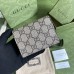 Lushentic Rep GG Marmont Card Case Wallet ‎658610 Beige Ebony Supreme Canvas with Color Leather Details