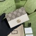 Lushentic Rep GG Marmont Card Case Wallet ‎658610 Beige Ebony Supreme Canvas with Color Leather Details