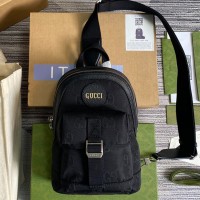 Lushentic Rep Men's Off The Grid Sling Backpack Crossbody Single One Shoulder Chest Bag Black