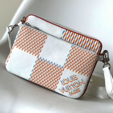 Lushentic Rep Men's TRIO MESSENGER M20665 White Damier Spray Cowhide Leather Shoulder Bag