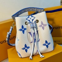 Lushentic Rep Néonoé BB Bucket Bag M22986 Blue Watercolor Pastel Giant Monogram