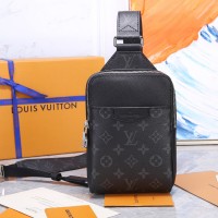 Lushentic Replica OUTDOOR SLINGBAG LV Taigarama Noir Black Men's Cross-Body Sling Bag