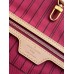 Lushentic Rep NEVERFULL MM Tote Bag Monogram Canvas Fuchsia/Pivoine Pink Interior
