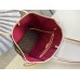 Lushentic Rep NEVERFULL MM Tote Bag Monogram Canvas Fuchsia/Pivoine Pink Interior