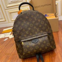 Lushentic Rep PALM SPRINGS MM Medium BACKPACK MONOGRAM CANVAS LEATHER Foam-backed Shoulder Straps