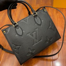 Lushentic Replica ONTHEGO PM Tote Bag M45653 Black Embossed Monogram Empreinte Grained Cowhide Leather