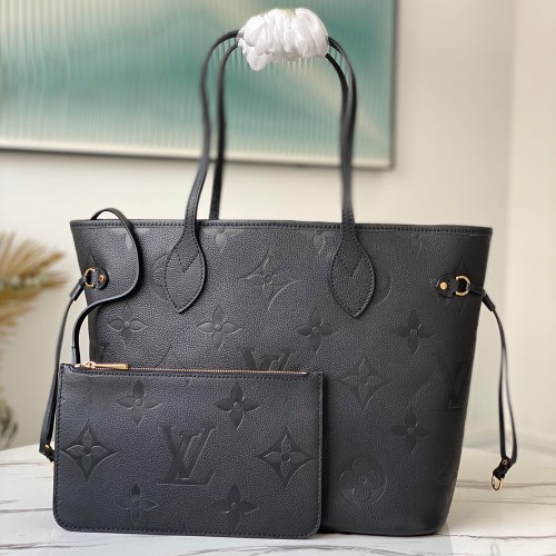 LV LV Unisex Félicie Pochette Monogram Empreinte Embossed Supple Grained  Cowhide Black in 2023