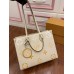 Lushentic Rep OnTheGo MM M45717 Tote Bag Monogram Empreinte Leather Handbag Cream/Saffron