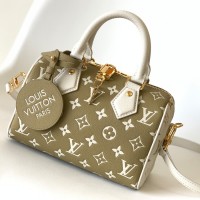 Lushentic Rep Designer SPEEDY BANDOULIÈRE 20 Bag LV Handbag Monogram Empreinte Leather Khaki Green