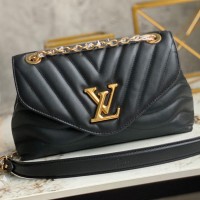 Lushentic Rep NEW WAVE CHAIN Shoulder Sling BAG LV Quilting Black Handbag