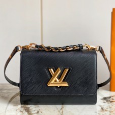 Lushentic Rep Twist MM M59887 Golden Hardwares Handbag Black Shoulder Bag Epi Grained Leather