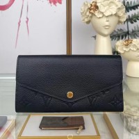 Lushentic Replica LV SARAH WALLET M61182 Envelope Style Monogram Supple Grained Cowhide Leather