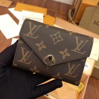 Lushentic Rep Victorine Wallet M62472 Monogram Canvas Grained Cowhide-leather Trim & Lining