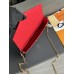 Lushentic Rep Félicie Pochette M64099 Golden Chain Shoulder Bag Navy Blue/Red