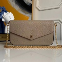 Lushentic Rep LV Félicie Pochette M68697 Shoulder Chain Bag Tourterelle Beige Monogram Empreinte Leather