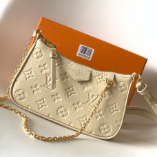 Lushentic Rep EASY POUCH ON STRAP Crème White Monogram Empreinte Leather Women Shoulder Bag
