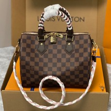 Lushentic Rep Braided Speedy 25 Handbag Cross-body Damier Ebene Canvas N40450