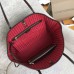 Lushentic Rep N41358 NEVERFULL MM Tote Bag Damier Ebene Canvas Outside Cerise Red Inside