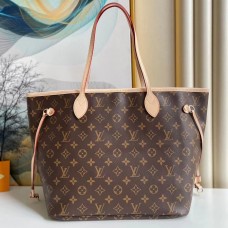 Lushentic Replica NEVERFULL MM M41177 Tote Bag Supple Monogram Canvas Cherry Cerise Red