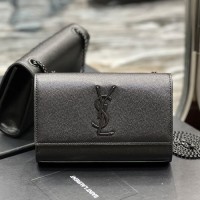 Lushentic Rep Kate 20CM Small Chain Shoulder Bag Embossed Calfskin Caviar Leather Matte Black Metal Hardwares