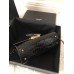 Lushentic Rep BLACK CASSANDRA MINI TOP HANDLE BAG IN CROCODILE-EMBOSSED SHINY LEATHER WITH SHOULDER STRAP