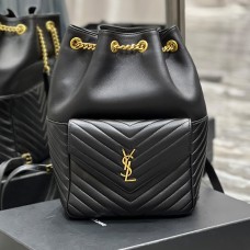 Lushentic Rep JOE MONOGRAM BACKPACK IN LAMBSKIN Black Lame Leather Y-QUILTED