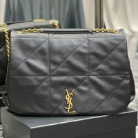 LUSHENTIC REP 742431 JAMIE 4.3 IN LAMBSKIN LARGE SOFT NAPPA BAG CARRÉ RIVE GAUCHE QUILTED TOPSTITCHING