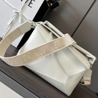 LUSHENTIC REP Small Puzzle Bag in Satin Calfskin White Glaze