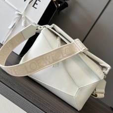 LUSHENTIC REP Small Puzzle Bag in Satin Calfskin White Glaze
