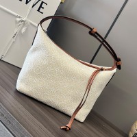 Lushentic Rep Small Cubi bag in Anagram Jacquard Calfskin Ecru/Tan