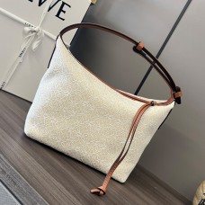 Lushentic Rep Small Cubi bag in Anagram Jacquard Calfskin Ecru/Tan