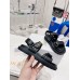 Black D-act Flat Sandal Double Strap 