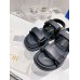 Black D-act Flat Sandal Double Strap 