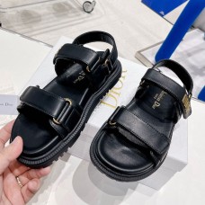 Black D-act Flat Sandal Double Strap 